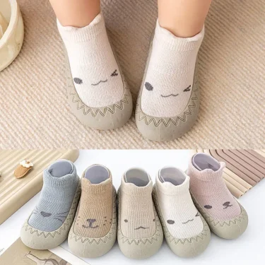 Baby Shoes Kids Soft Rubber Sole First Walkers Children Sock Shoes Non-slip Floor Socks Toddler Sock Shoes 0-4Y Boy Girl Booties 2