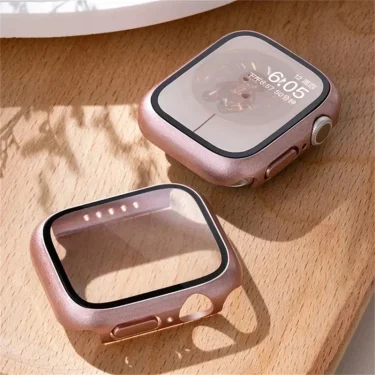 Tempered Glass+cover For Apple Watch Case Accessories 45mm 41mm 42mm 38mm PC Screen Protector cover iWatch 6 5 4 se 44mm 40mm 1
