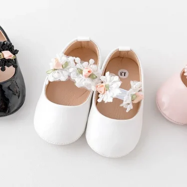Baby Girl Shoes High Quality PU and TPR Anti-slip Sole Beautiful Flower Mary Jane Style Fashion Sandal Spring and Summer 0-6-12M 3