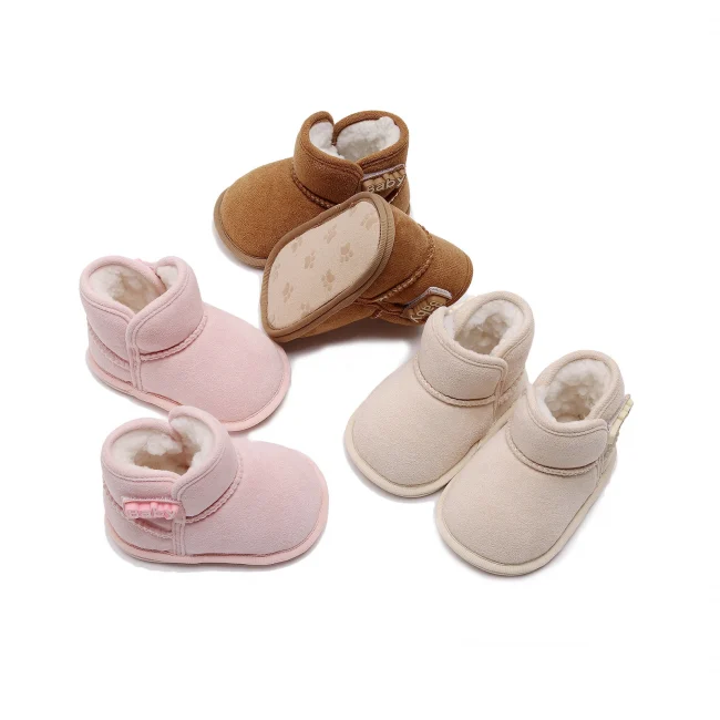 Newborn Baby Girls Boys Ankle Boots Non-slip Winter Snow Shoes First Walkers Warm Warm Booties Flats Walking Shoes 0-18 Months 2