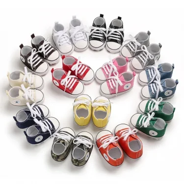 Canvas Sneakers Baby Boys Girls Shoes First Walkers Infant Toddler Anti-Slip Soft Sole Classical Newborn Baby Shoes 0-18 Month 1