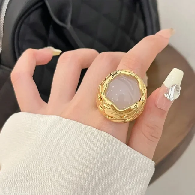 Fashion Jewelry Pretty Design Geometric Big Rings For Women Female Gifts Hot Sale Finger Accessories 2024 Trend New 2