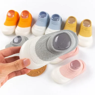 Summer New Combed Cotton Anti slip and Breathable Children's Soft Sole Shoes Baby Walking Shoes Mesh Faced Baby Floor Socks 1
