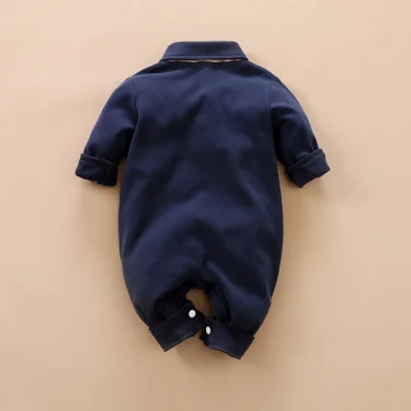 Spring And Autumn Style Boys And Girls Handsome Gentleman Cotton Comfortable Long Sleeve Baby Bodysuit 2