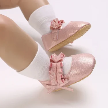 Summer Fashion Newborn Pink Princess Shoes Non-slip Cloth Bottom Shoes Girl Elegant Breathable Leisure Baby First Walking Shoes 1