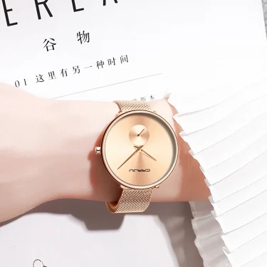 CRRJU Fashion Women Watch Luxury Casual Simple Ladies Daily Dress Mesh Wristwatch Minimalist Waterproof Quartz Female Clock 6