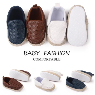 Baby Slip-on Prewalking Shoes for Toddler Boys 3 to 6 Month First Step Shoes Soft PU and Cotton Baby Walking Shoes 1
