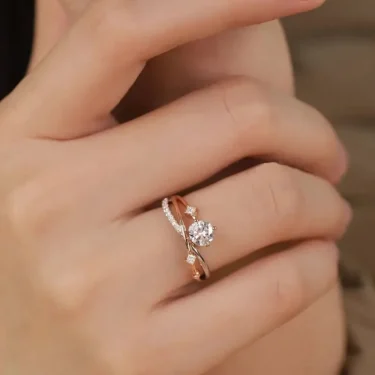Exquisite Cosmic Trajectory Planet Rings For Women Double Layer Luxurious Sparkling Zircon Opening Ring Bride Wedding Jewelry 2