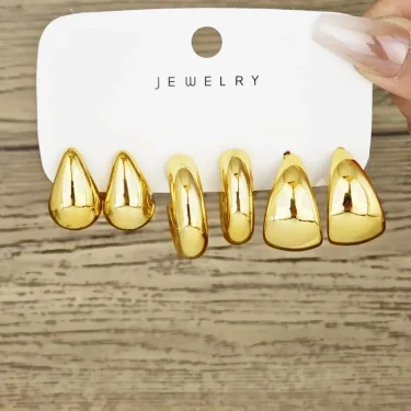 12 Unique and Simple Twisted Metal C-shaped Women's Earring Set, Retro Elegant, Hypoallergenic Earring Jewelry Gift 4