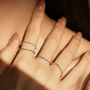 MODIAN 925 Sterling Silver Simple Fashion Stackable Ring Classic Wave Geometric Exquisite Finger Rings For Women Party Jewelry 4