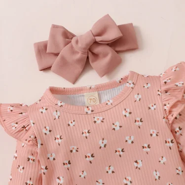 Ma&Baby 0-18M Newborn Infant Baby Girl Clothes Set Floral Ruffles Romper Corduroy Dress Overall Outfits Autumn Spring D84 4