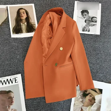 Office Lady Elegant Single Button Blazer For Women 2023 Autumn Long Sleeve Slim Stylish Jackets Winter Casual Chic Tops Coats 3