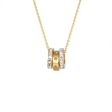 Small And Exquisite Three Zircon Circle Pendant Necklaces For Women High Quality Stainless Steel Love Necklace Birthday Gift 1
