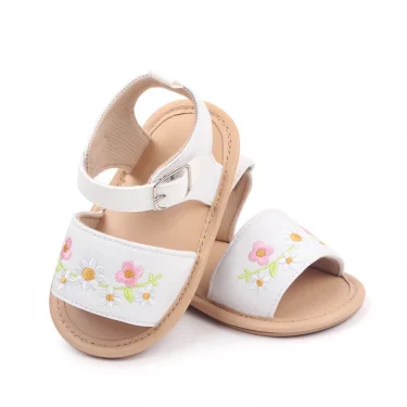 Baby Girl Summer Sandal Embroidery Flower Design for 0-1 Years Old 2