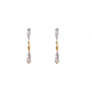 Korean Long Tassel Zircon Dangle Earrings for Women Luxury Full Rhinestone Gold Color Drop Earrings Wedding Party Jewelry Gift 6