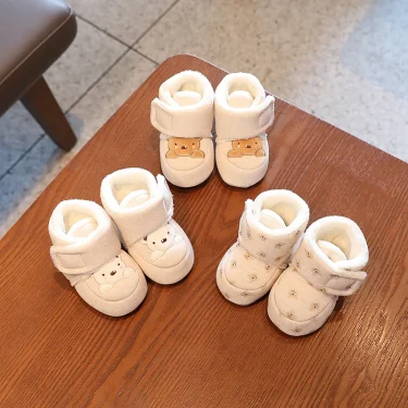 0-18 months Super Cute Winter Snow Baby Boots Cute Bear Warm Booties For Kids Soft Sole Infant Newborn Toddler Baby Girl Shoes 5