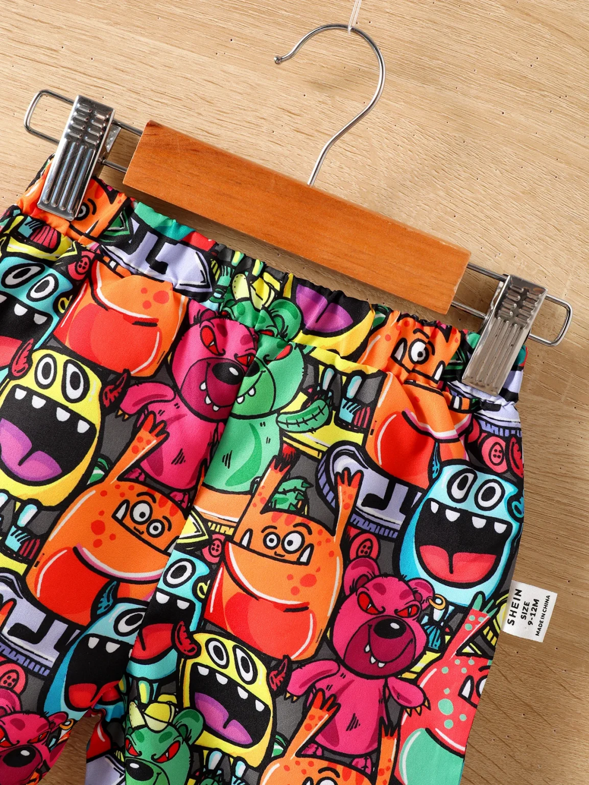 Baby Boys Summer Fashion Funny Four-Piece Pure White T-Shirt Top Cartoon Monster Print Straddle Bag Pocket Pants Sunscreen Hat 5