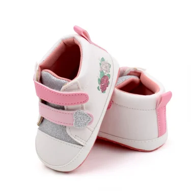 Baby Girl Shoes Infant Toddler 0-9-18 Months Flower Print Beautiful Soft PU High Quality Anti-slip Sole Walking Sneaker BHX3174 5