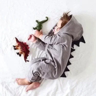 Cartoon Dinosaur Baby Rompers Spring Autumn Newborn Girl Clothing Long Sleeve Cotton Hoodie Baby Boys Clothes 0-18 Months 1