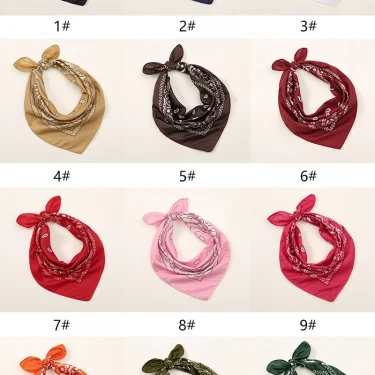 54cm*54cm Fashion Cotton Hip Hop Head Scarf Paisley Square Scarves Headwear Bandanna Hair Band Neck Wrist Wrap Band Accessories 3
