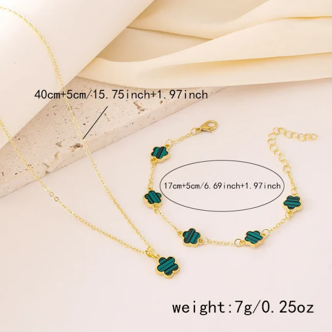 Fashion Luxury Gold Color Flower Leaf Plant Bracelet Set for Women Girl Necklace Wedding Party Adjustable Jewelry gift 6