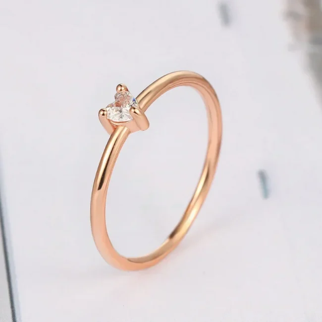 Women's Love Heart Zircon Stainless Steel Designer Jewelry Rings for Women Luxury Cute Romantic Accessories Christmas Gift 3