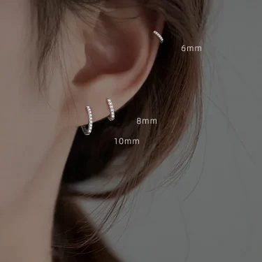 100% Real 925 Sterling Silver Minimalist Bohemian Round Ear Buckle for Women Punk Unisex Rock Hoop Earring Jewelry Accessories 5