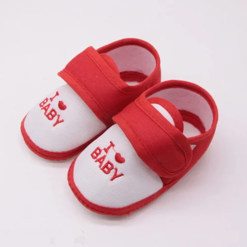 Baby Cotton Non-slip Baby Toddler Shoes Heart-shaped Design Shoes Suitable for 0-2 Years Old Baby Adjustable Shoes size 11-13 1