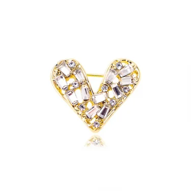SKEDS Exquisite Small Size Rhinestone Heart Brooches Pins For Women Lady Elegant Crystal Design Suit Clothing Accessories Gift 5