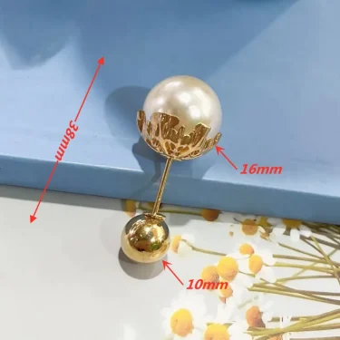 New 3Pcs/Set Double Pearl Brooch Pins Anti-Fade Brooches For Women Sweater Cardigan Clip Coat Retractable Button Dress Jeans Fit 3