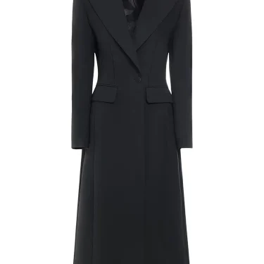 EAM Women Black Slim Ankle Length Blazer New Lapel Long Sleeve Single Button Jacket Fashion Tide Spring Autumn 2025 31A0382 1