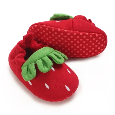 Cotton Cute Strawberry Winter Baby Booties Girl Boots Cotton Soft-Sole Non-Slip Warm Toddler First Walkers Infant Crib Shoes 3