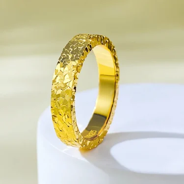 Stainless Steel 4mm Broken Ice Rings Women Size 5/6/7/8/9/10# Gold Color Bling Finger Ring Wedding Band Jewelry Girlfriend Gifts 4