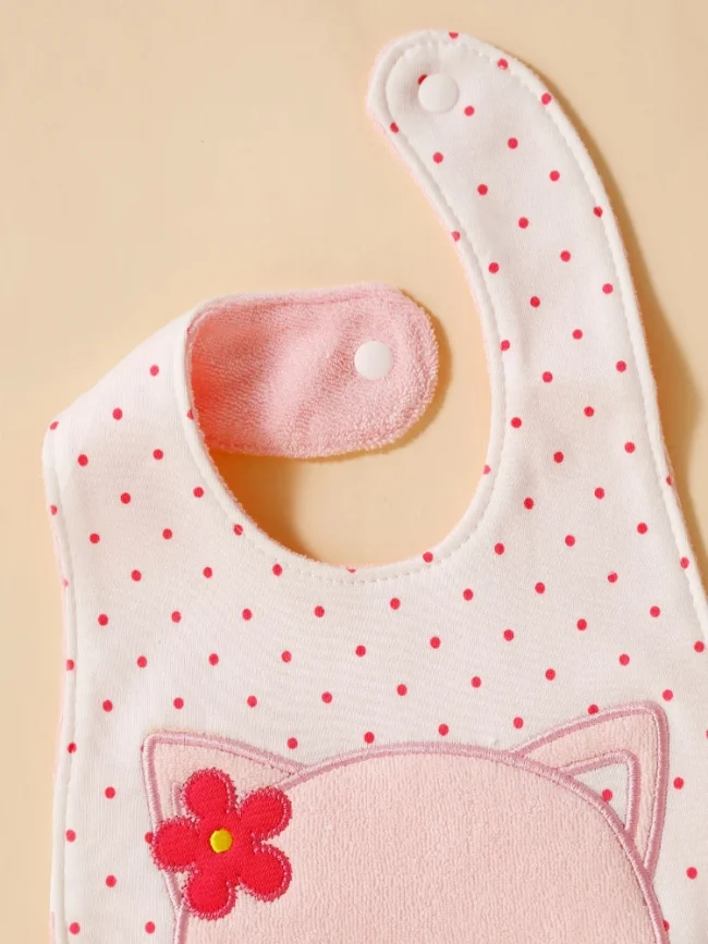 2pcs baby bib cover up, soft cotton adjustable bib with U-shaped lace, newborn feeding bib, baby saliva towel 4