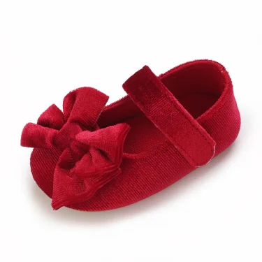 Spring and Autumn Girl Baby Shoes Classic Fashion Red Theme Cute Bow Princess Shoes Rubber Sole Anti slip Comfortable Walking Sh 5