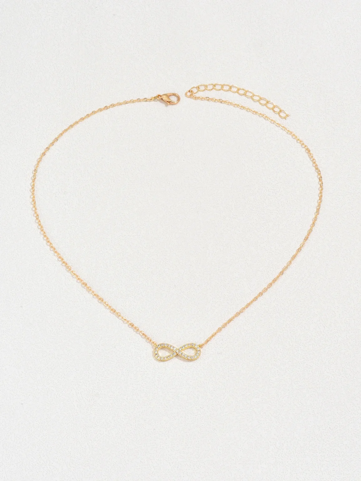 Fashion Simple Stainless Steel Infinity Pendant Necklace for Women Classic Lucky Zircon Love You Forever Jewelry Birthday Gift 3