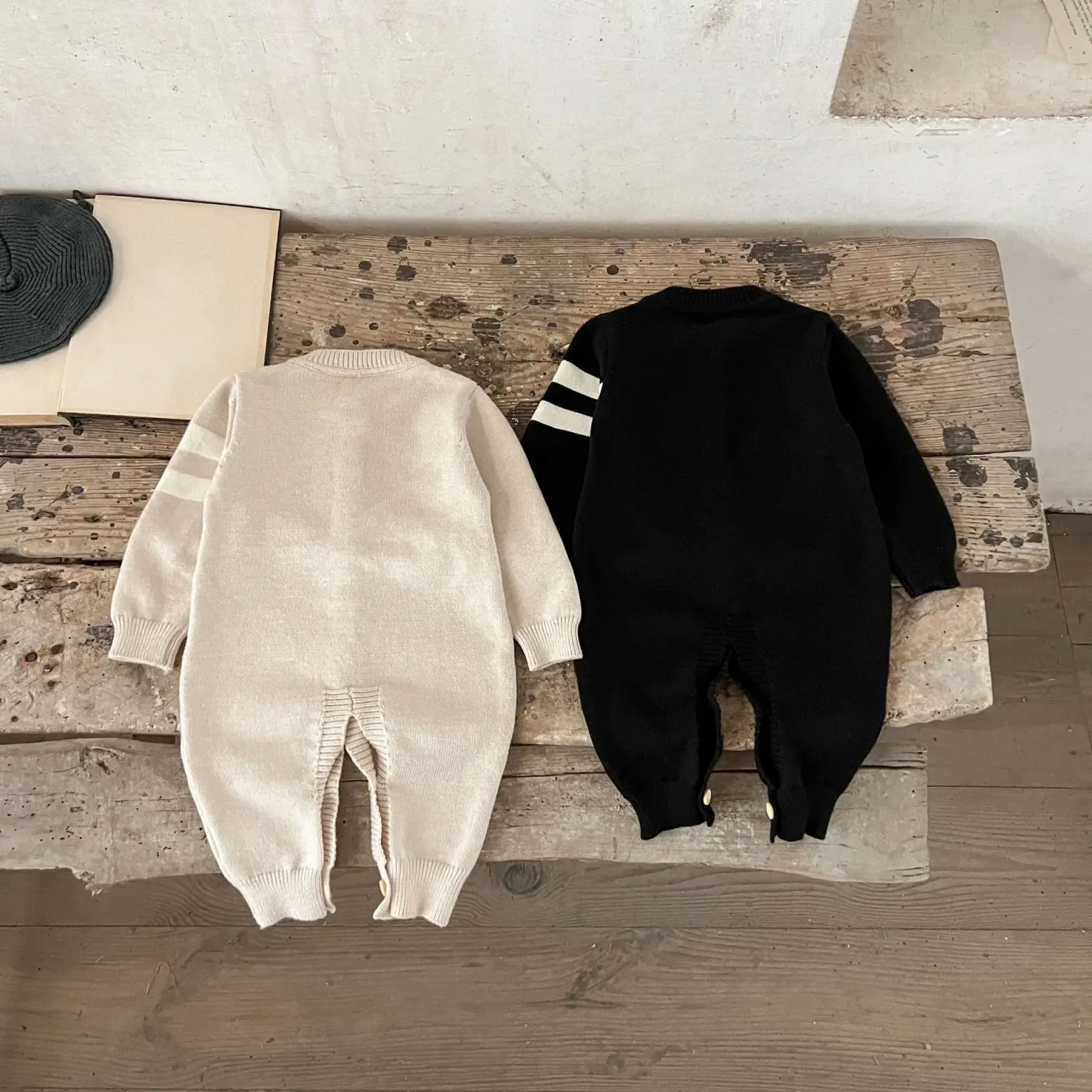 Ins Autumn Newborn Girl Bodysuit Cotton Bear Printed Long Sleeve Baby Girl Jumpsuit Loose Embroidery Toddler Girl Knitted Romper 3