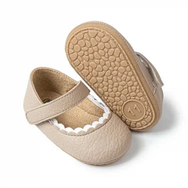 Meckior Baby Boys Girls Shoes Infant Leather Rubber Sole Anti-slip Toddler First Walkers Crib Shoes Newborn Girl Princess 2