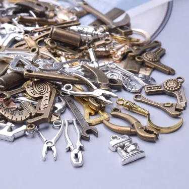 20PCS Steampunk Charm Alloy Tools Mixed Antique Bronze Spanner,Ruler,Hammer Pendants DIY Craft Jewelry Making Supplies Accessory 5