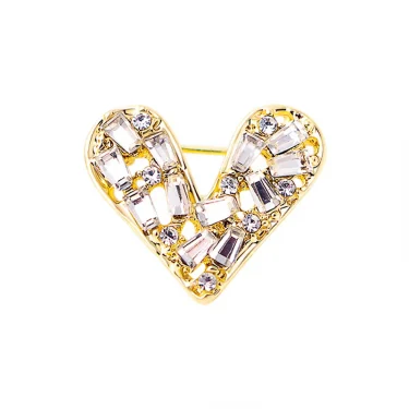 SKEDS Exquisite Small Size Rhinestone Heart Brooches Pins For Women Lady Elegant Crystal Design Suit Clothing Accessories Gift 6