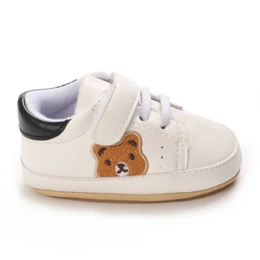 New Cute Bear Newborn Baby Leather Shoes for 1 Year Sneakers Infant Soft Rubber Sole Loafers Toddler Trainers Baby Items Gift 5