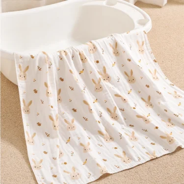 Newborn Baby Bath Towel 4 Layer Cotton Swaddle Blanket Babies Bedding Gauze Blankets Stroller Cover Children's Shower Towel 3