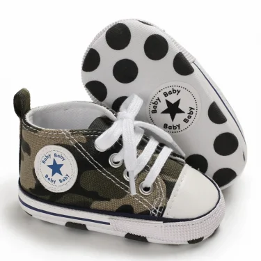 Canvas Sneakers Baby Boys Girls Shoes First Walkers Infant Toddler Anti-Slip Soft Sole Classical Newborn Baby Shoes 0-18 Months 4