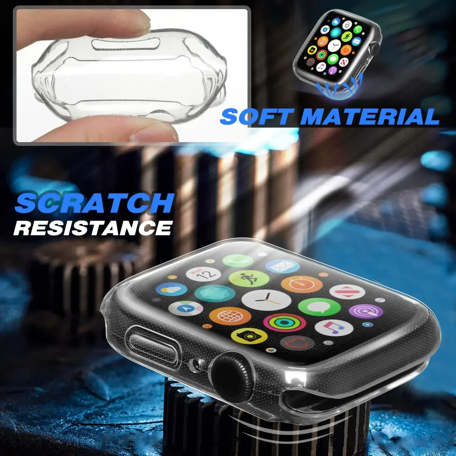 Screen Protector for Apple Watch Case 45mm 41mm 44MM 40MM 42mm 38MM Full TPU Bumper Cover Accessories Iwatch Series 8 7 SE 6 3 4