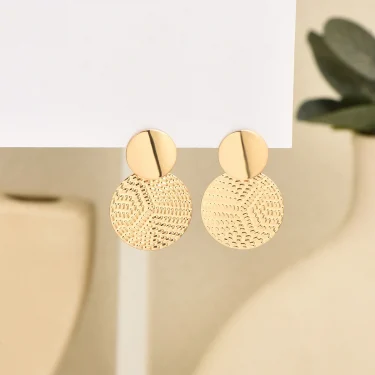 Aretes De Mujer Bohemia Trendy Geometric Metal Round Earrings For Women Fashion Wedding Jewelry 3