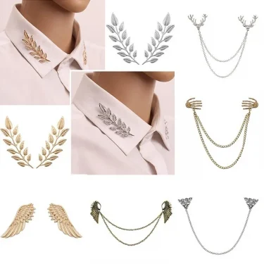 Fashion Leaf Brooch 2pcs Zinc Alloy Men's And Women's Jewelry Design Fashion Holiday Gift Decoration Sweater Clothing Accessorie 1