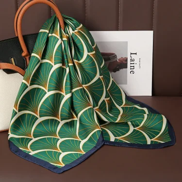 Luxury Print Satin Silk Square Scarf for Women Shawl Hijab Neckerchief Female Hair Ribbon Headband Fashion Wrap Bandana 2025 New 1