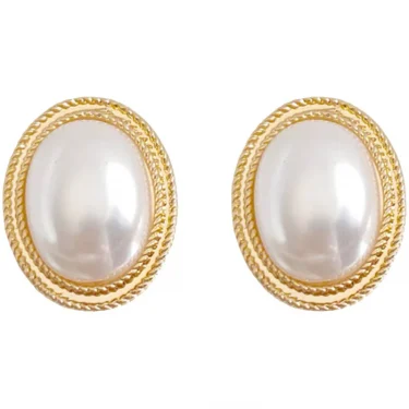 Women Girls Korean Style Camellia Baroque Pearl Earrings Fashion Vintage Jewelry Bow Heart Shape Elegant Lady Ear Rings Ear Clip 5