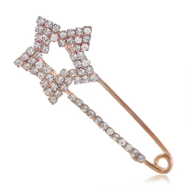 Simple Trendy Popular Rhinestone Decoration Buckle Pin Brooches Women Cardigan Coat Sweater Costume Safety Pins Accessories Gift 6