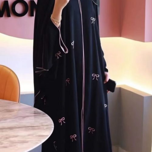 Siskakia Ramadan Muslimc Embroidery Loose Maxi Dress Dubai Batwing Sleeve Abayas Morocco Elegant Casual Kaftan